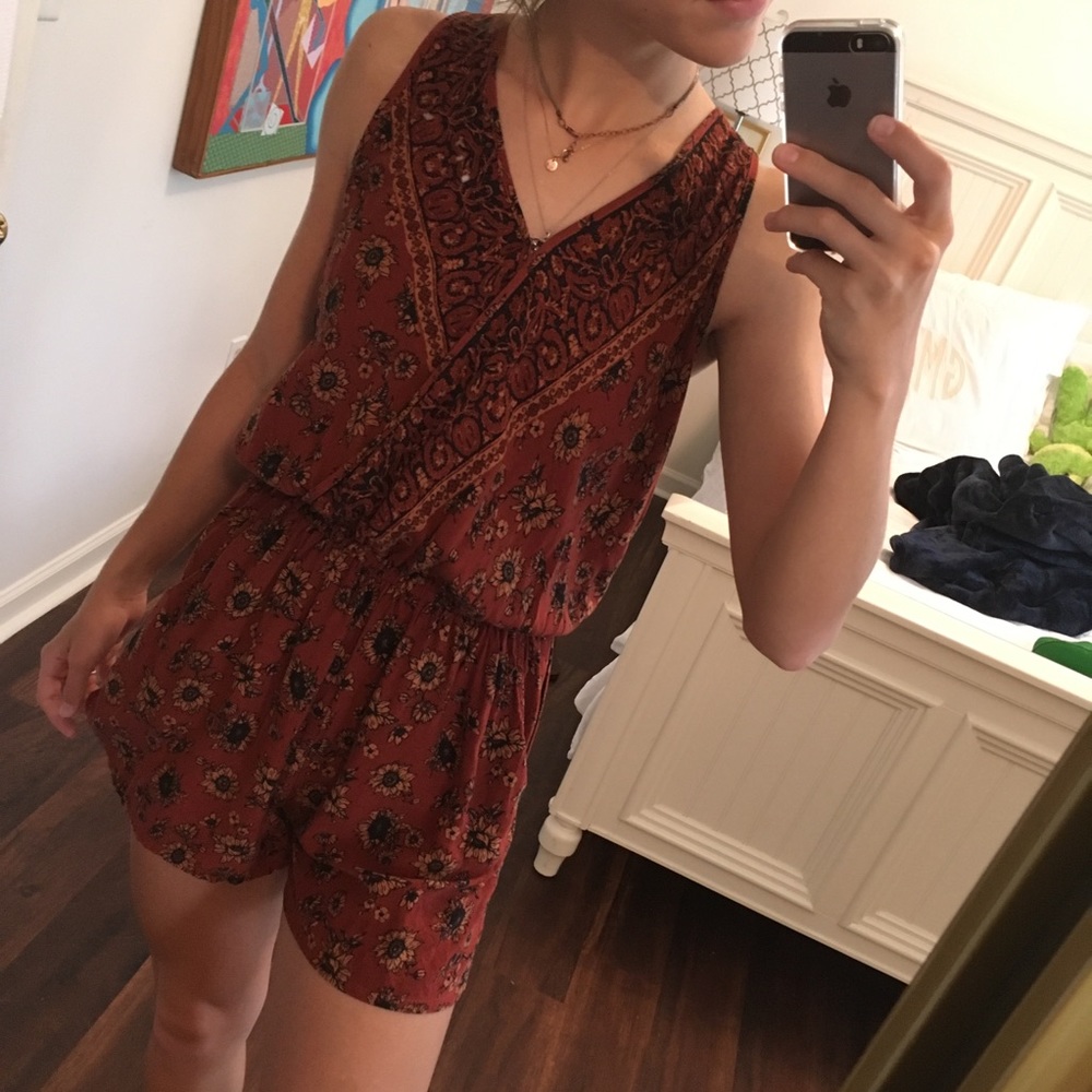 orange flower romper !!!!